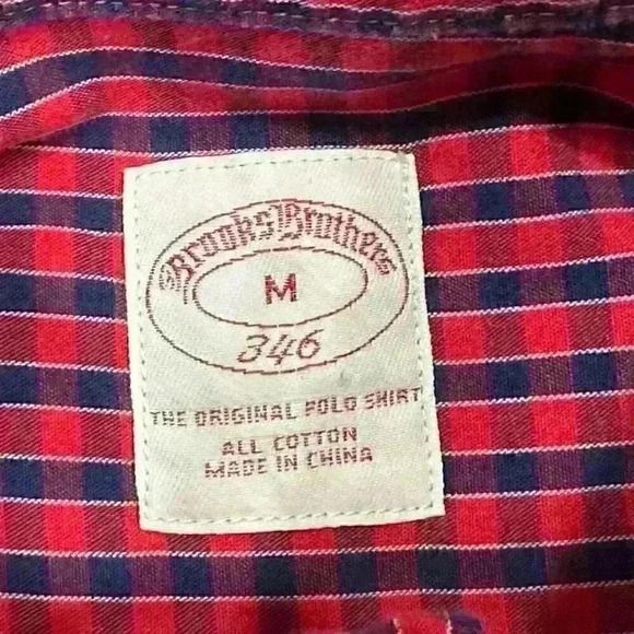 Brooks Brothers 346 Mens Sports ShortSleeve Shirt 100% Cotton Sz Medium Check - Picture 4 of 14